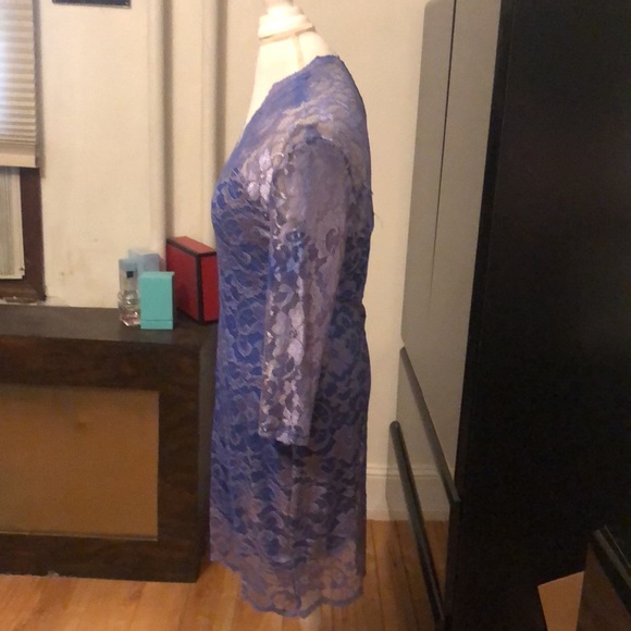 🆑FINAL PRICE‼️ Blue lace 3/4 length sleeve dress - Picture 2 of 3
